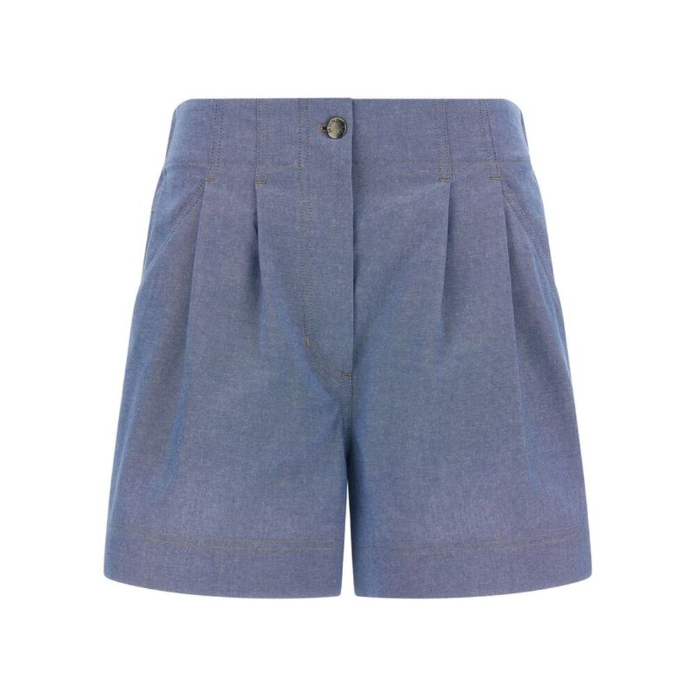 Moncler Grenoble Blue Cotton Bermuda Women's Shorts
